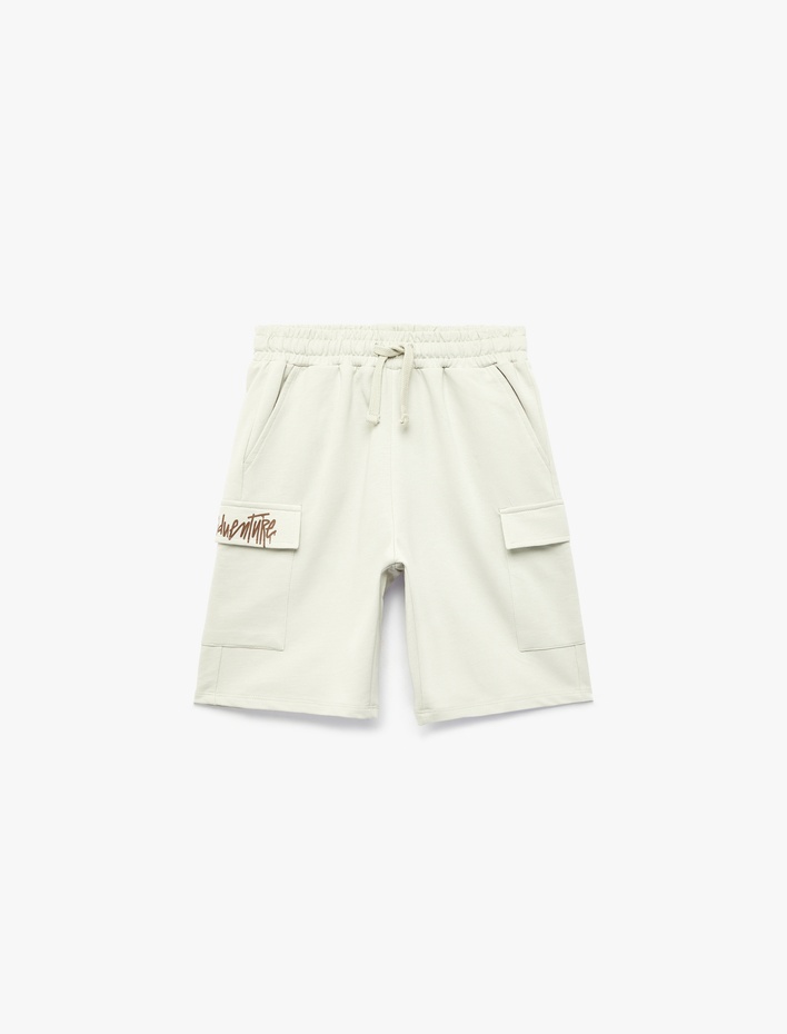 Erkek Çocuk Cep Detaylı Rahat Kesim Pamuklu Kargo Şort