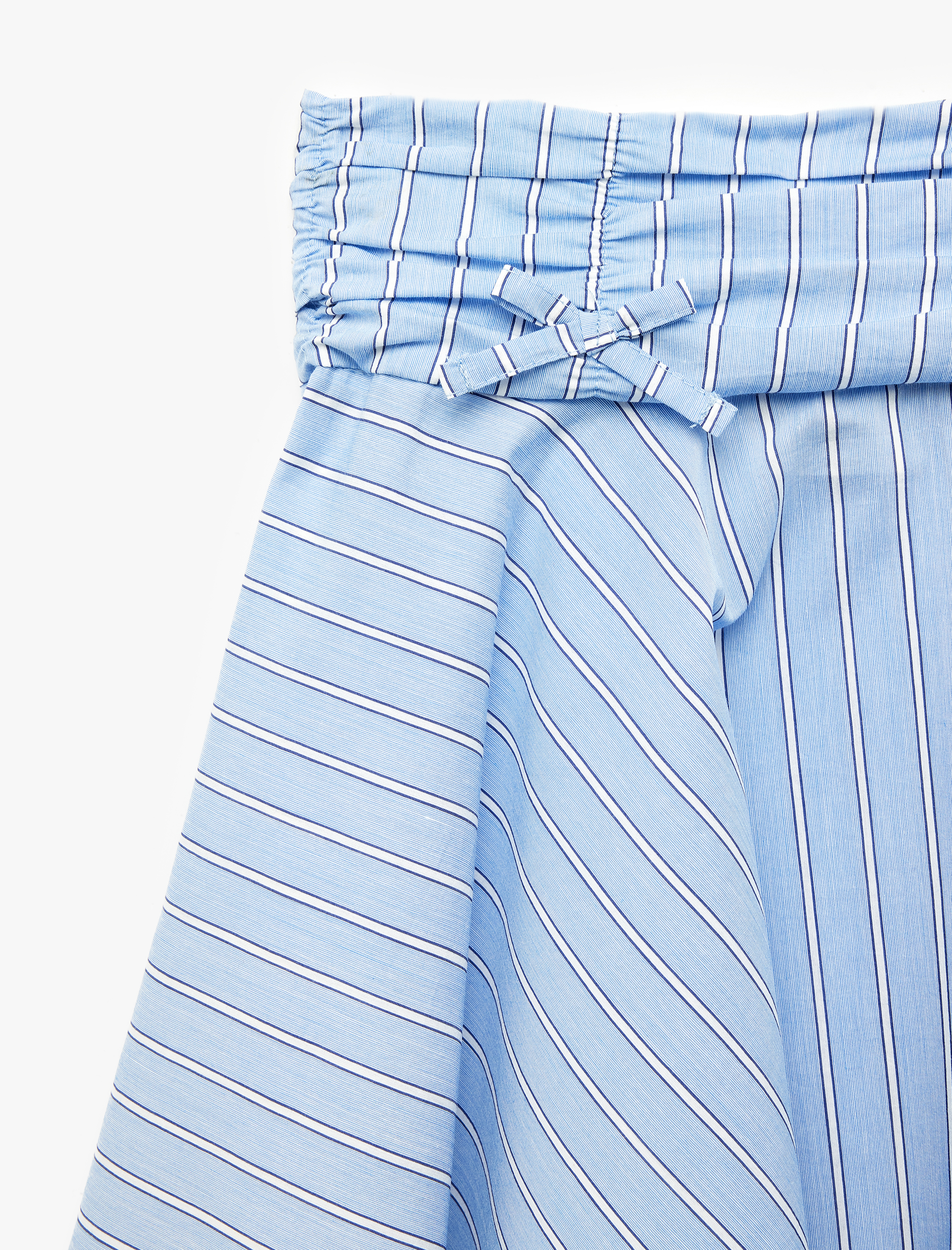  Kız Çocuk Pamuklu Fiyonk Detaylı A Kesim Çizgili Etek