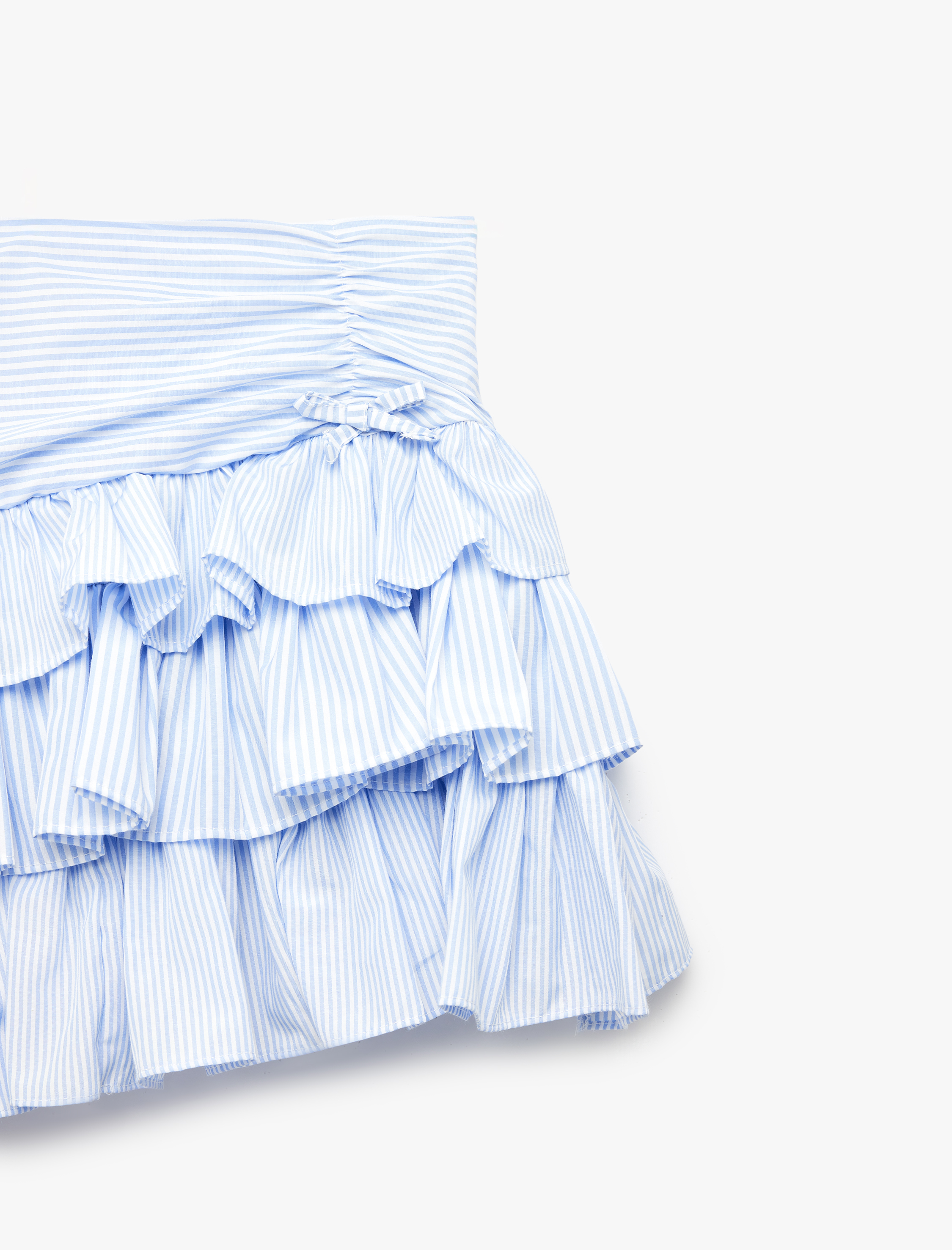  Kız Çocuk Kat Detaylı Fırfırlı Diz Üstü Etek