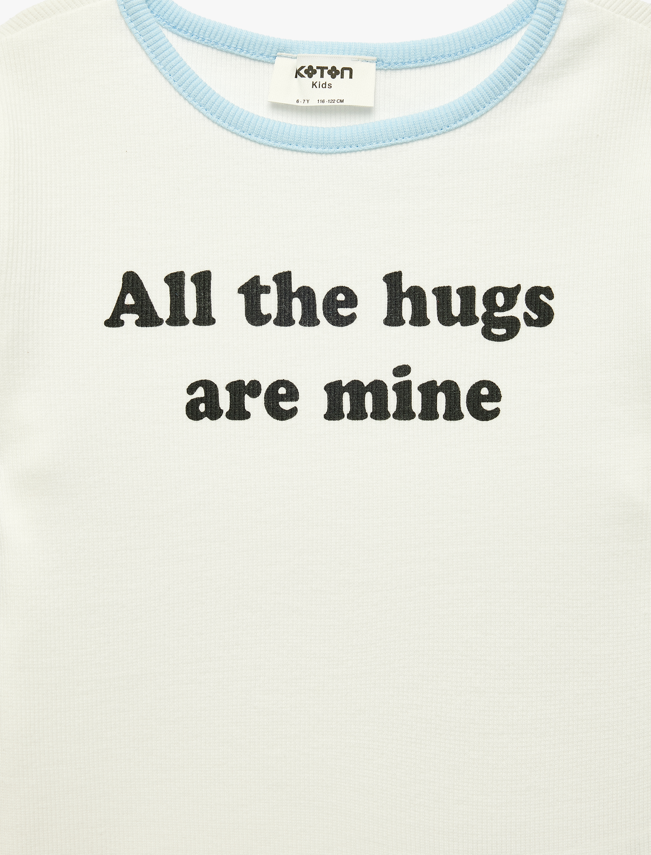  Kız Çocuk Pamuklu Bisiklet Yaka Kısa Kollu Tişört