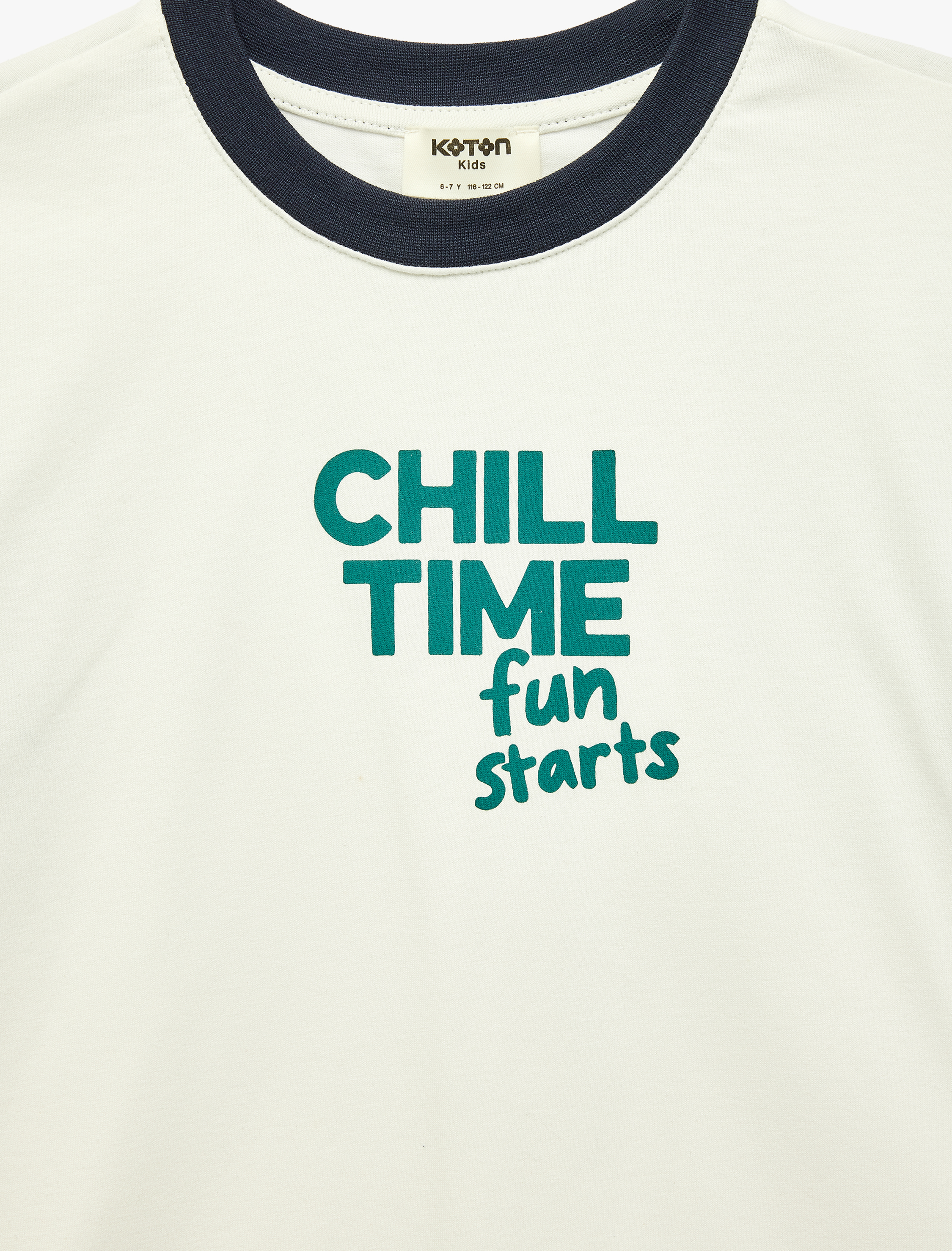  Erkek Çocuk Pamuklu Bisiklet Yaka Kısa Kollu Renk Bloklu Tişört