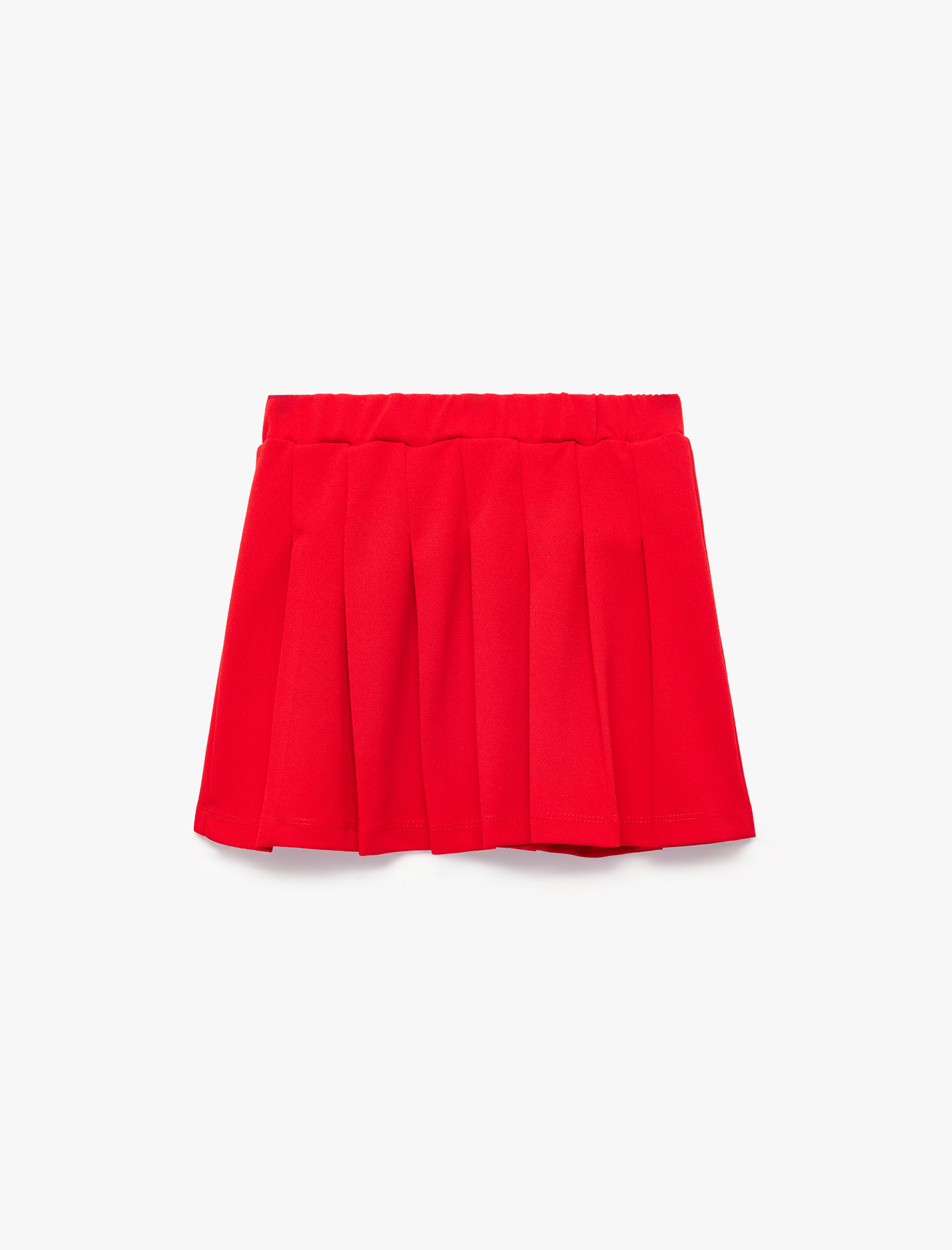  Kız Çocuk Krep Scuba Kumaş Pileli Mini Etek