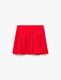 Krep Scuba Kumaş Pileli Mini Etek