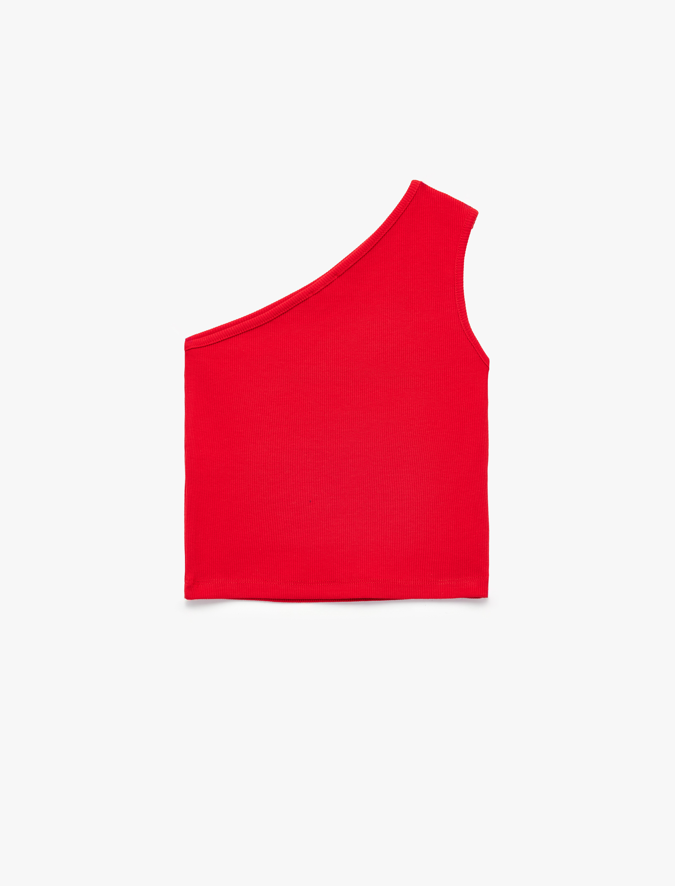  Kız Çocuk Düğme Detaylı Kolsuz Pamuklu Tek Omuz Crop Atlet