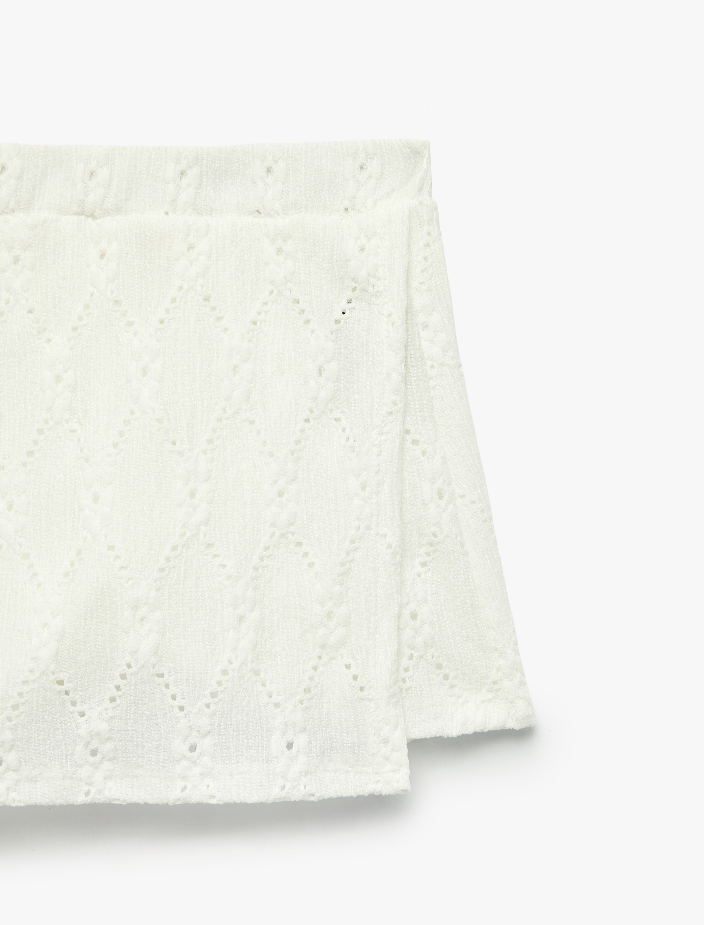  Kız Çocuk Kruvaze Fistolu Brodeli Mini Şort Etek