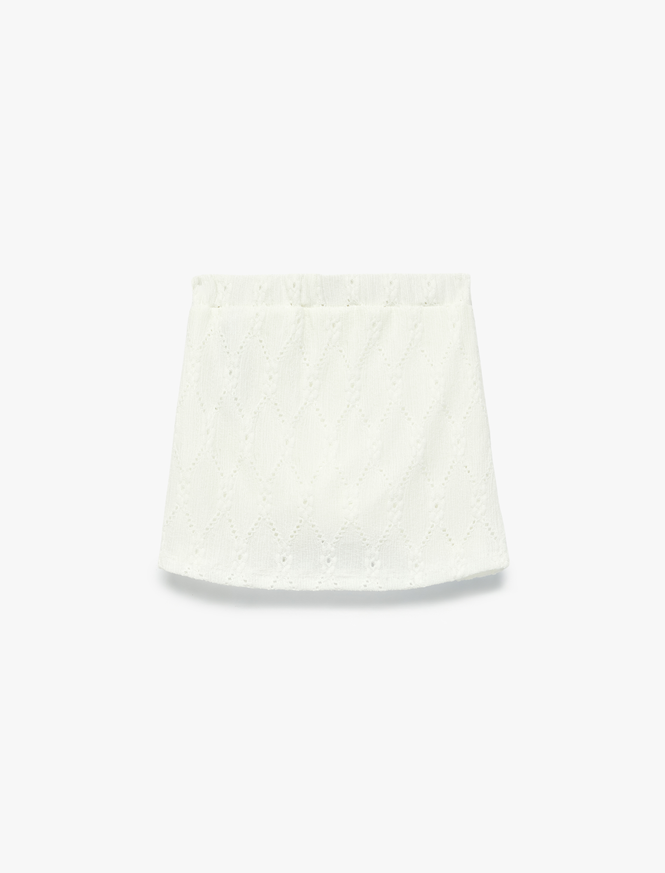  Kız Çocuk Kruvaze Fistolu Brodeli Mini Şort Etek