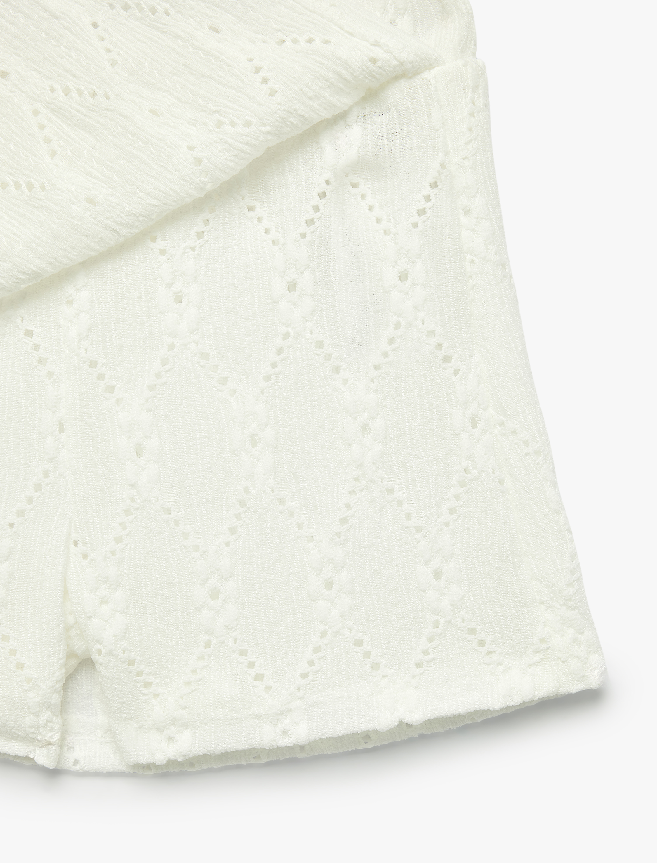  Kız Çocuk Kruvaze Fistolu Brodeli Mini Şort Etek