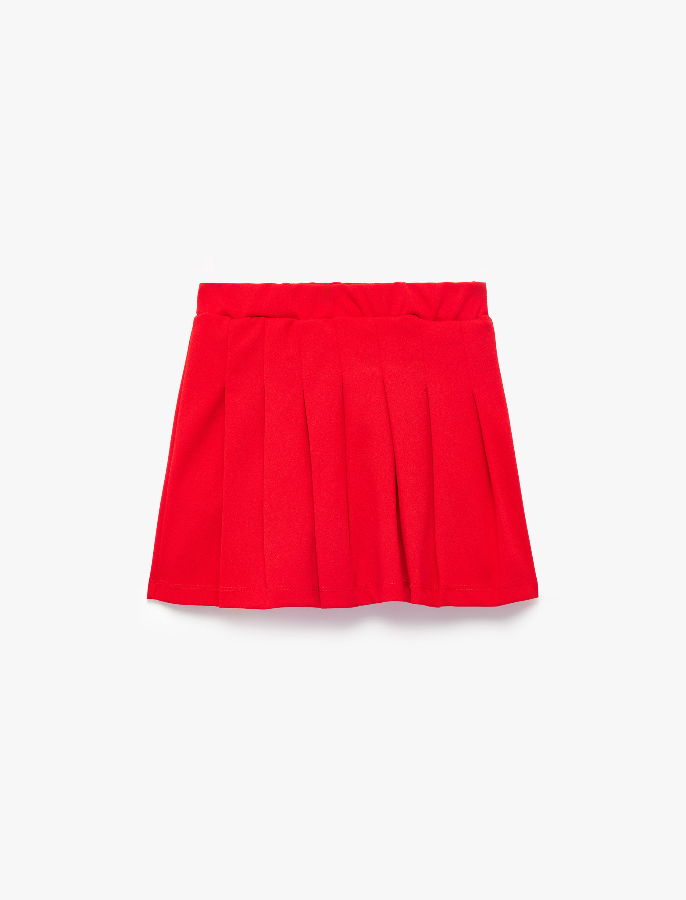  Kız Çocuk Krep Scuba Kumaş Pileli Mini Etek