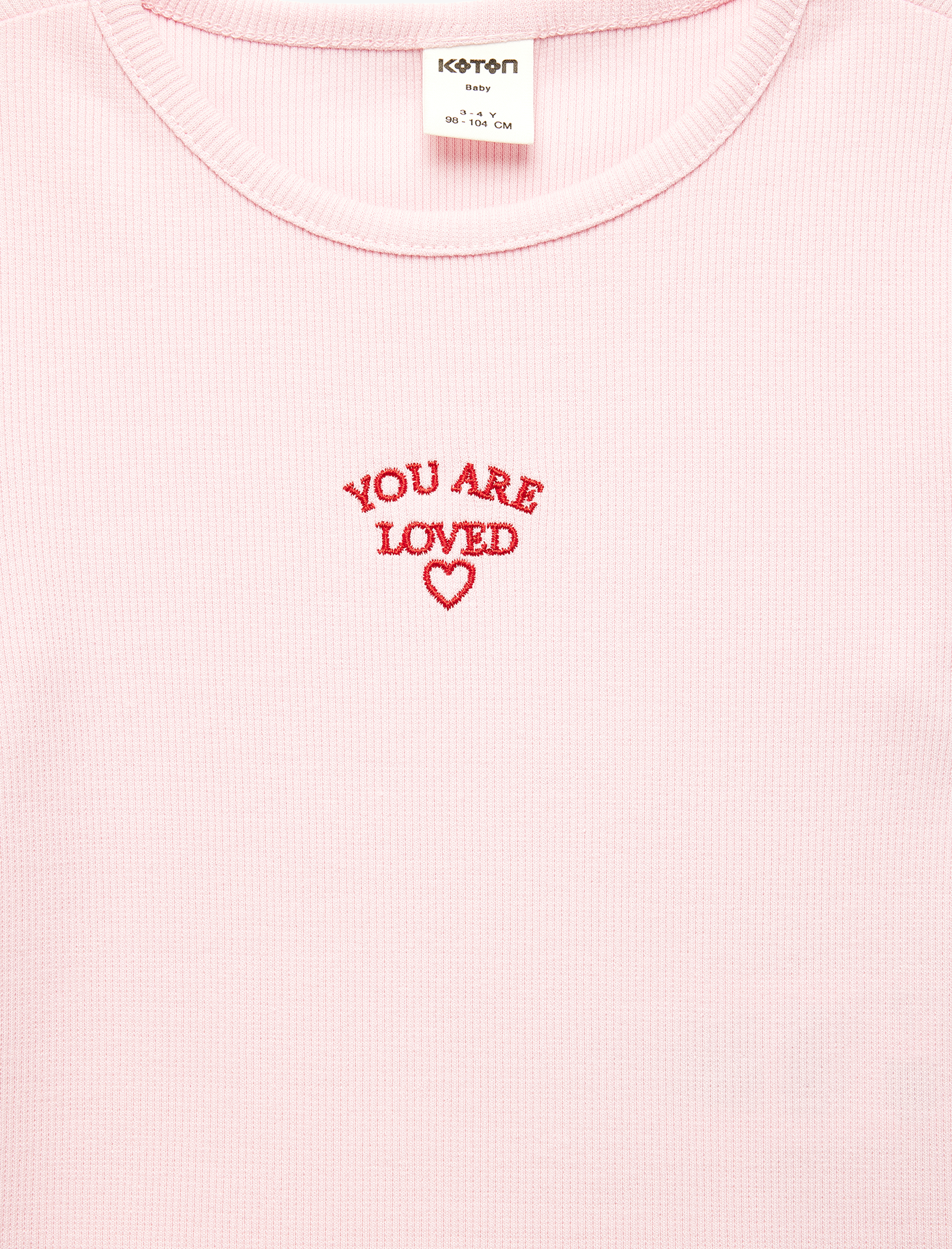  Kız Bebek Bisiklet Yaka Kısa Kollu Nakış Detaylı Pamuklu Tişört