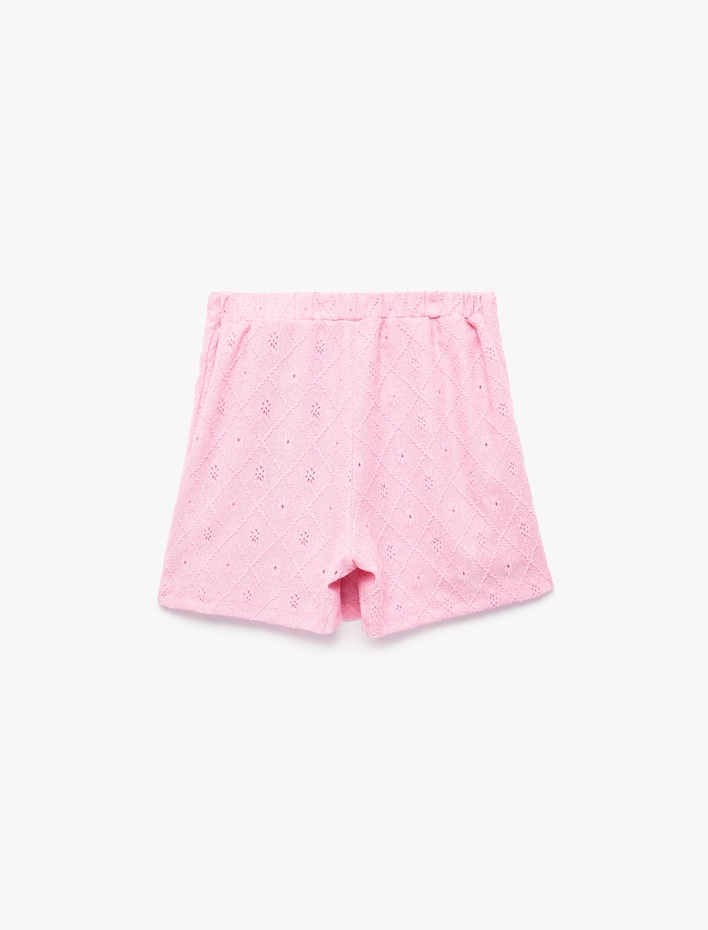 Kız Çocuk Fiyonk Detaylı Brodeli Şort Etek
