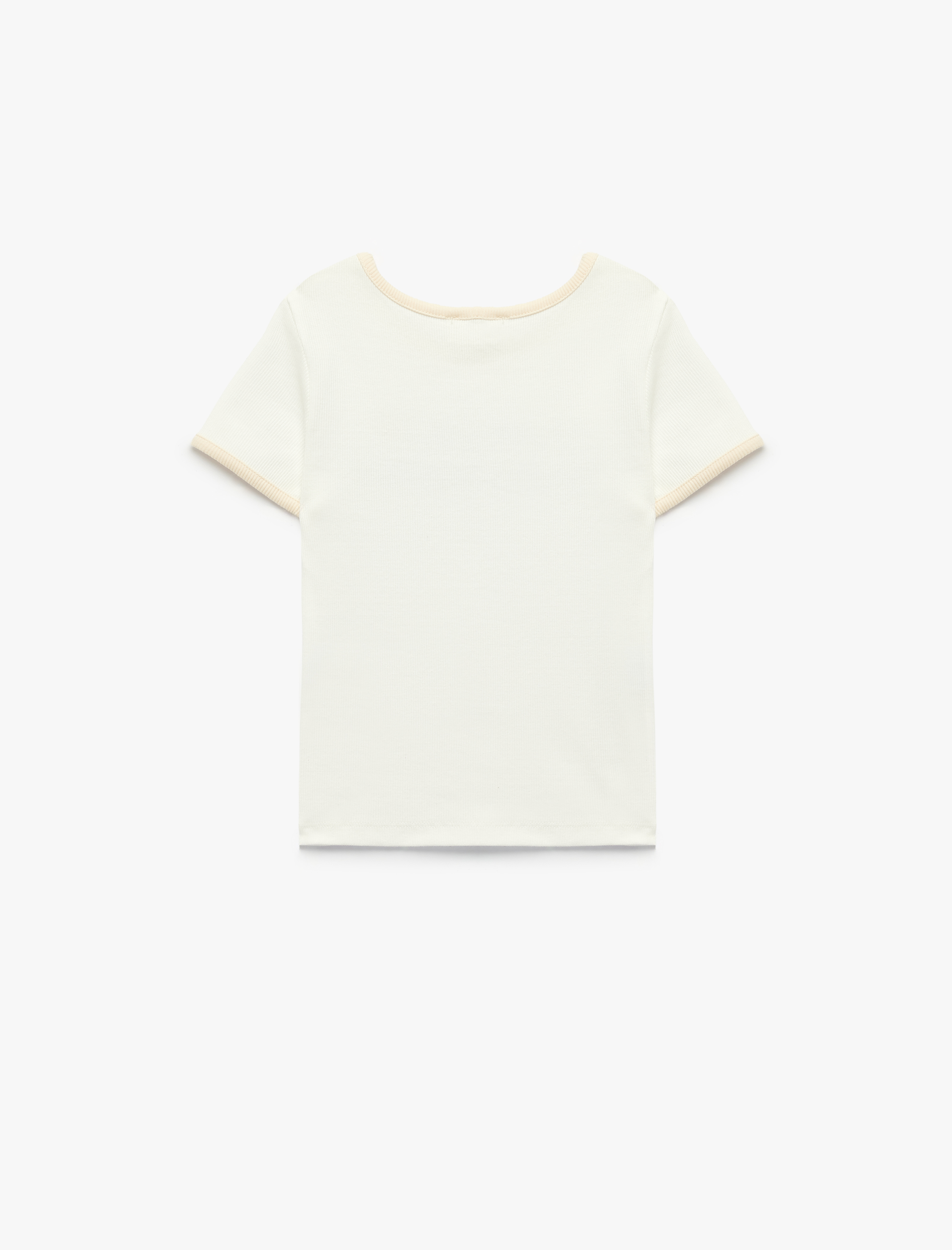  Kız Çocuk Pamuklu Kısa Kollu Bisiklet Yaka Tişört