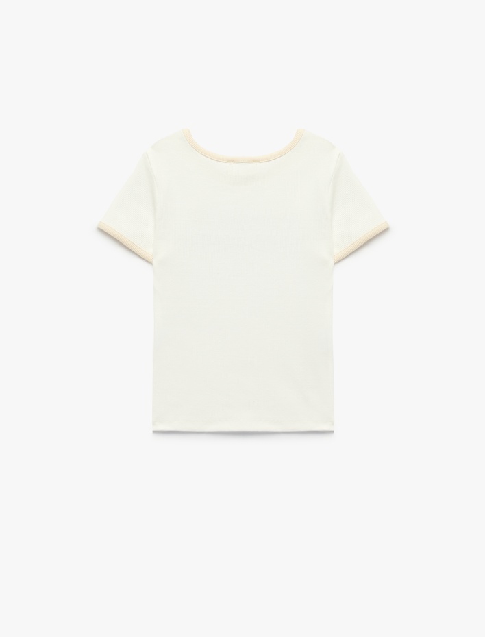 Kız Çocuk Pamuklu Kısa Kollu Bisiklet Yaka Tişört