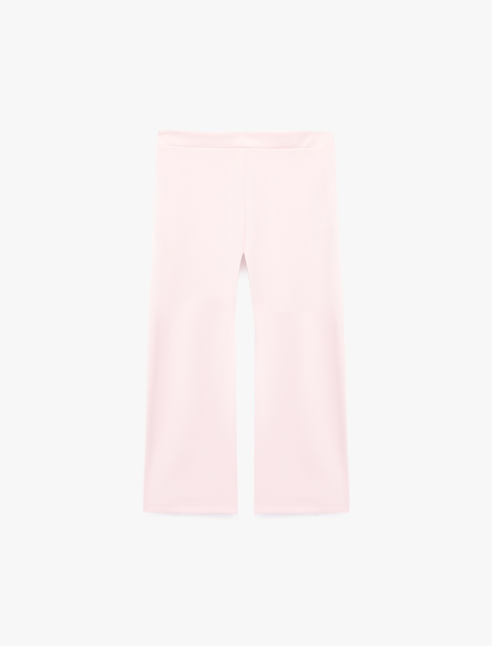 Kız Çocuk Cep Detaylı Geniş Paça Pantolon