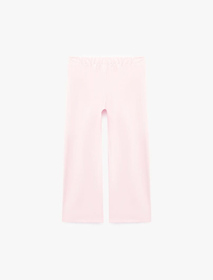 Kız Çocuk Cep Detaylı Geniş Paça Pantolon