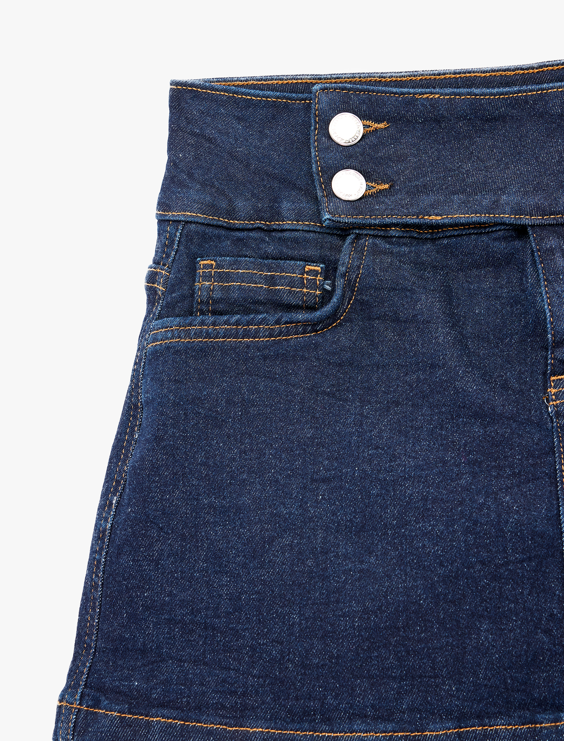   Cep Detaylı Rahat Kalıp Denim Mini Etek