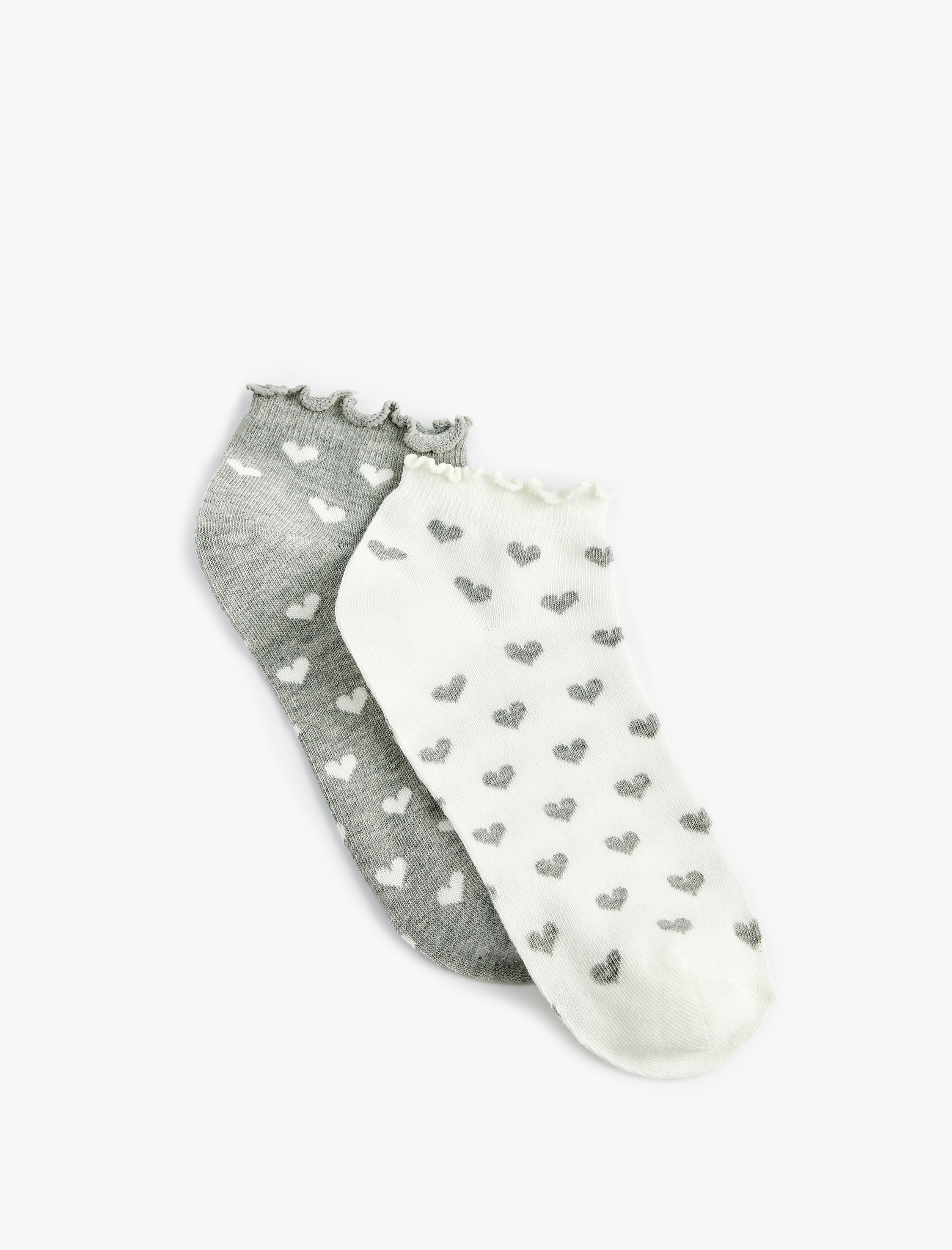  Kadın 2'li Kalpli Soket Çorap Seti