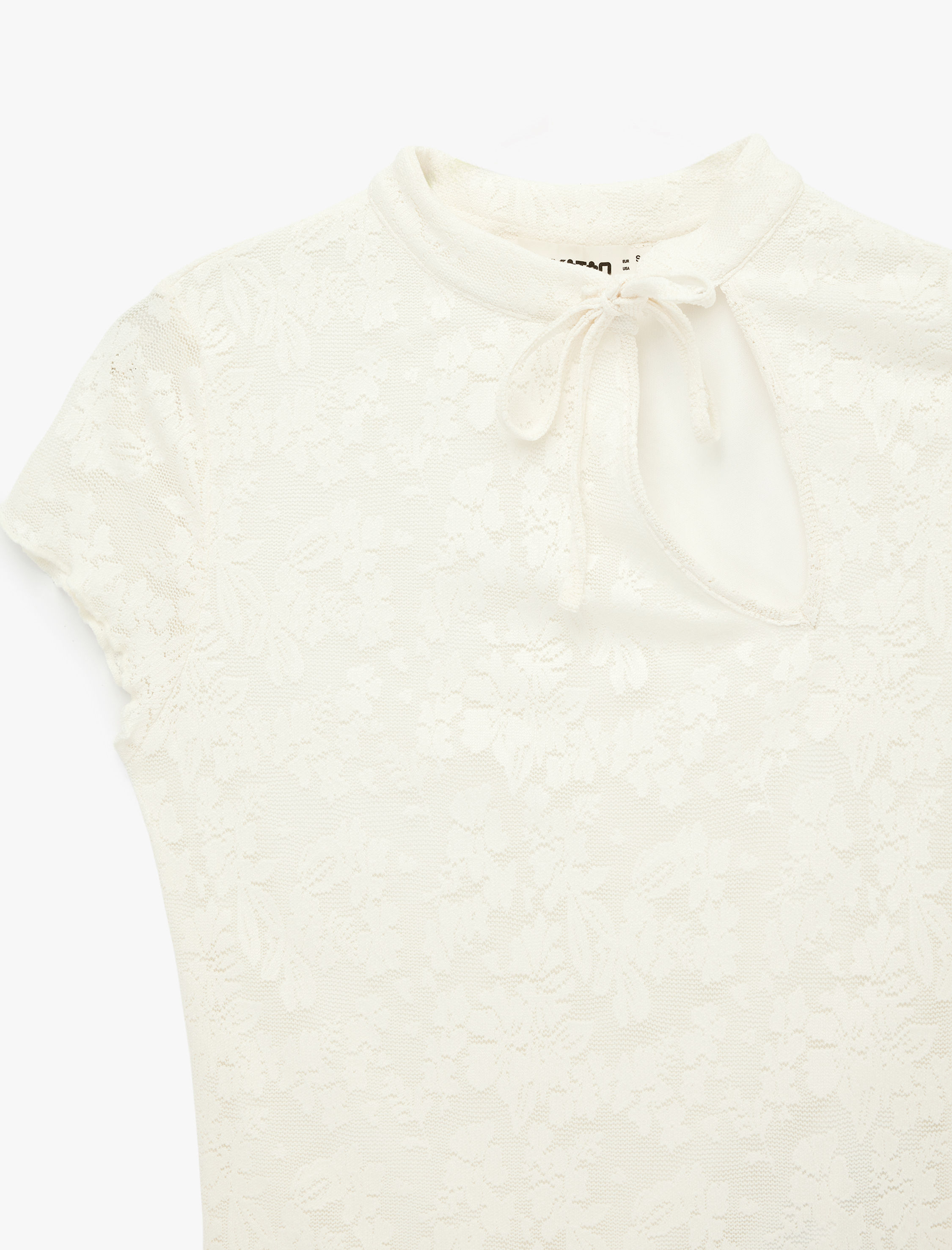   Dantel Detaylı Bağlamalı Yaka Kısa Kollu Slim Fit Qipao Üst
