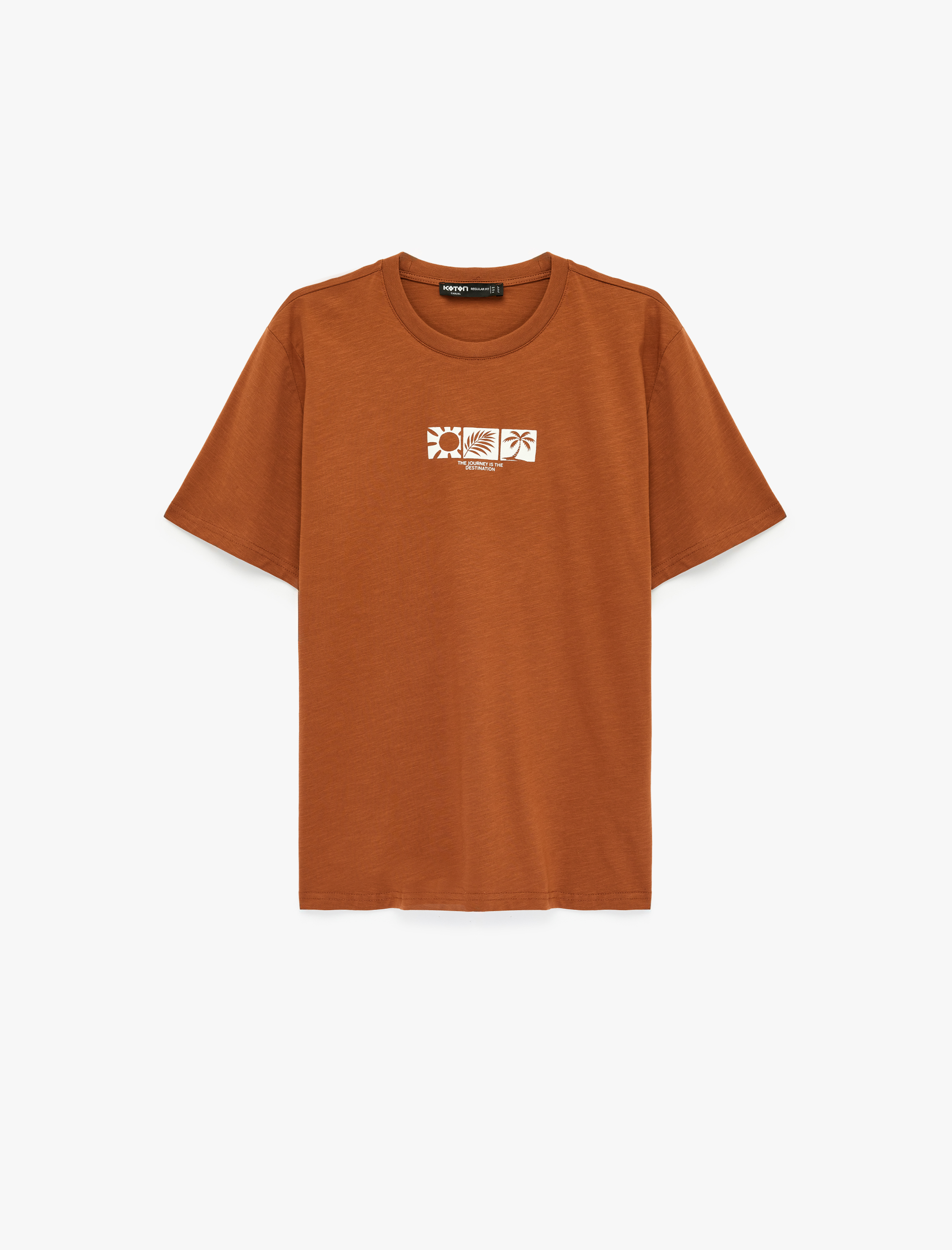   Regular Fit Bisiklet Yaka Kısa Kollu Baskılı Tişört