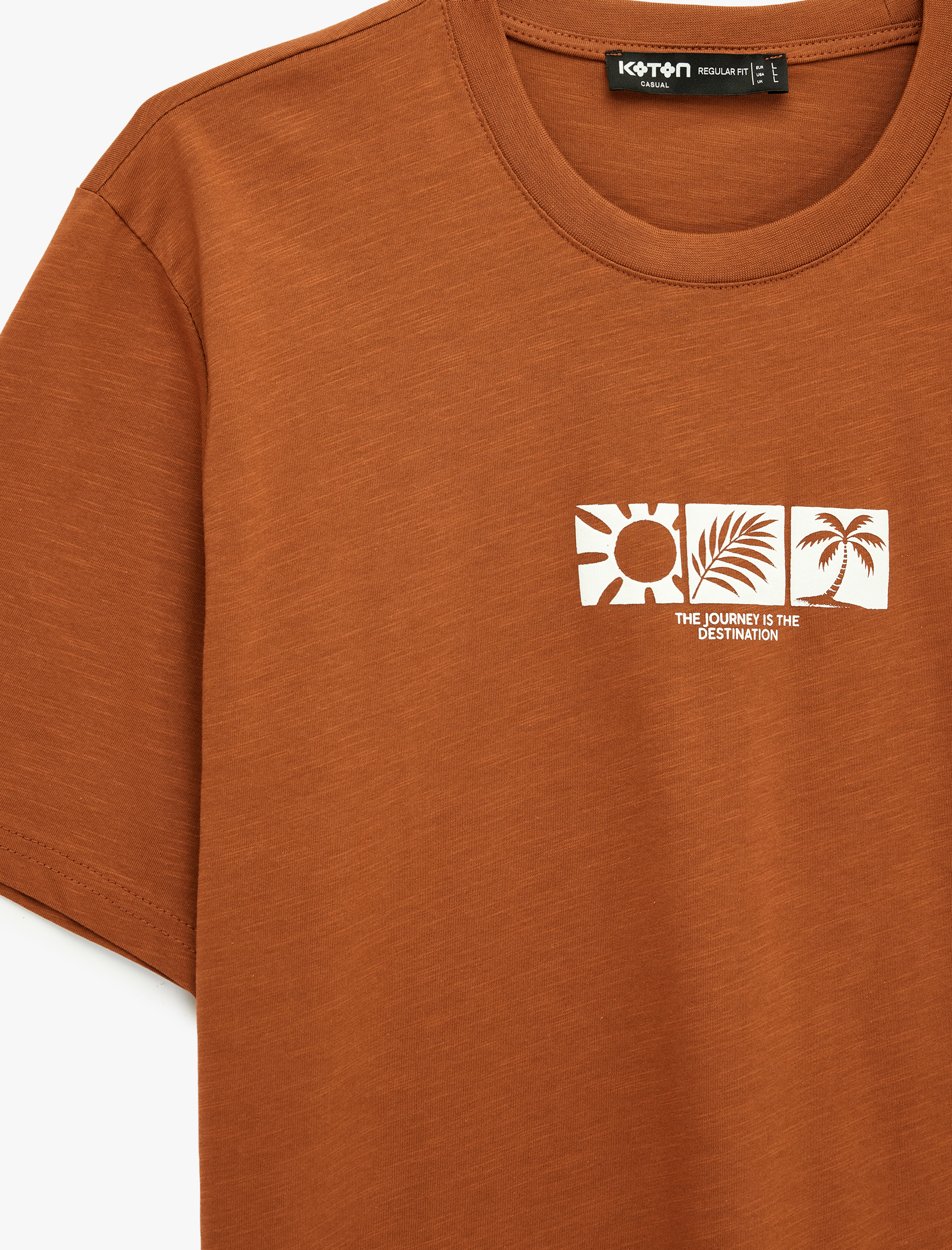   Regular Fit Bisiklet Yaka Kısa Kollu Baskılı Tişört