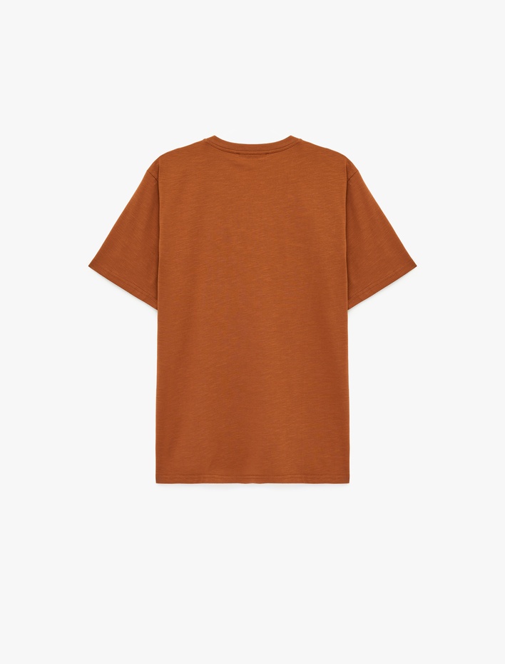  Regular Fit Bisiklet Yaka Kısa Kollu Baskılı Tişört