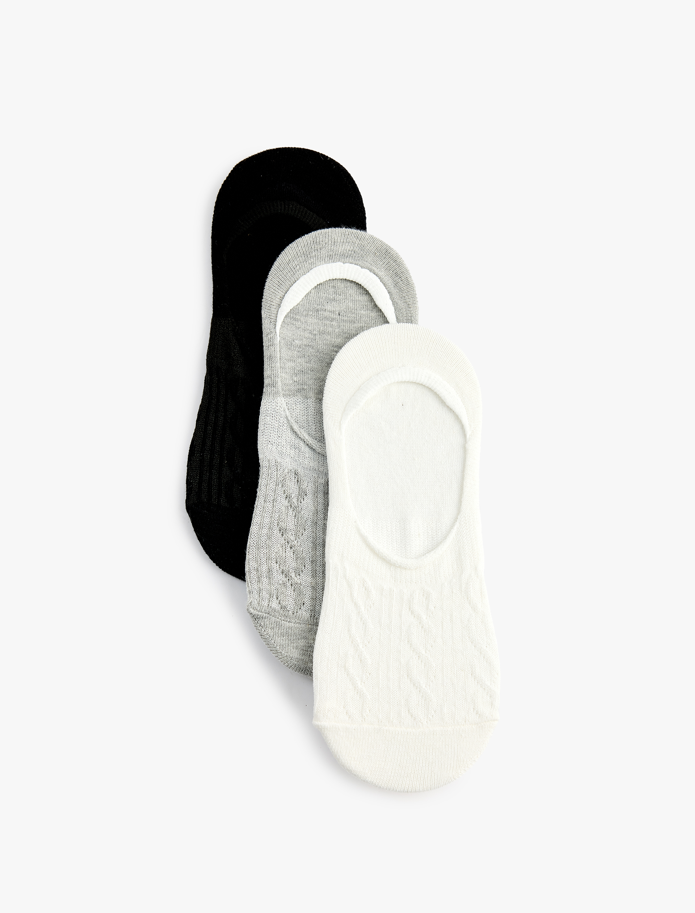  Kadın Balıksırtı Dokulu Çok Renkli 3'lü Spor Çorap Seti