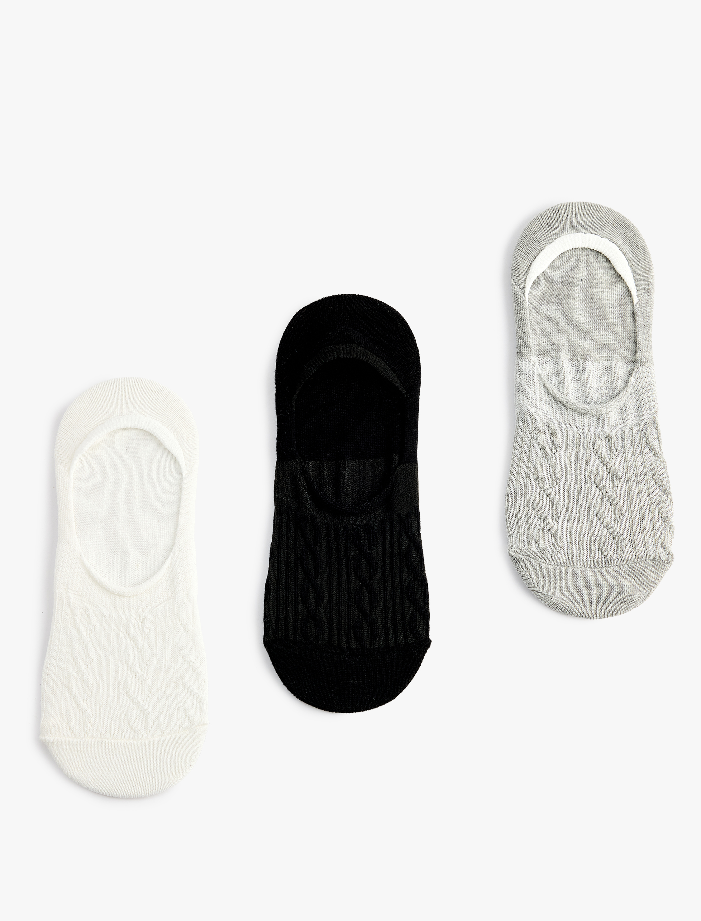  Kadın Balıksırtı Dokulu Çok Renkli 3'lü Spor Çorap Seti