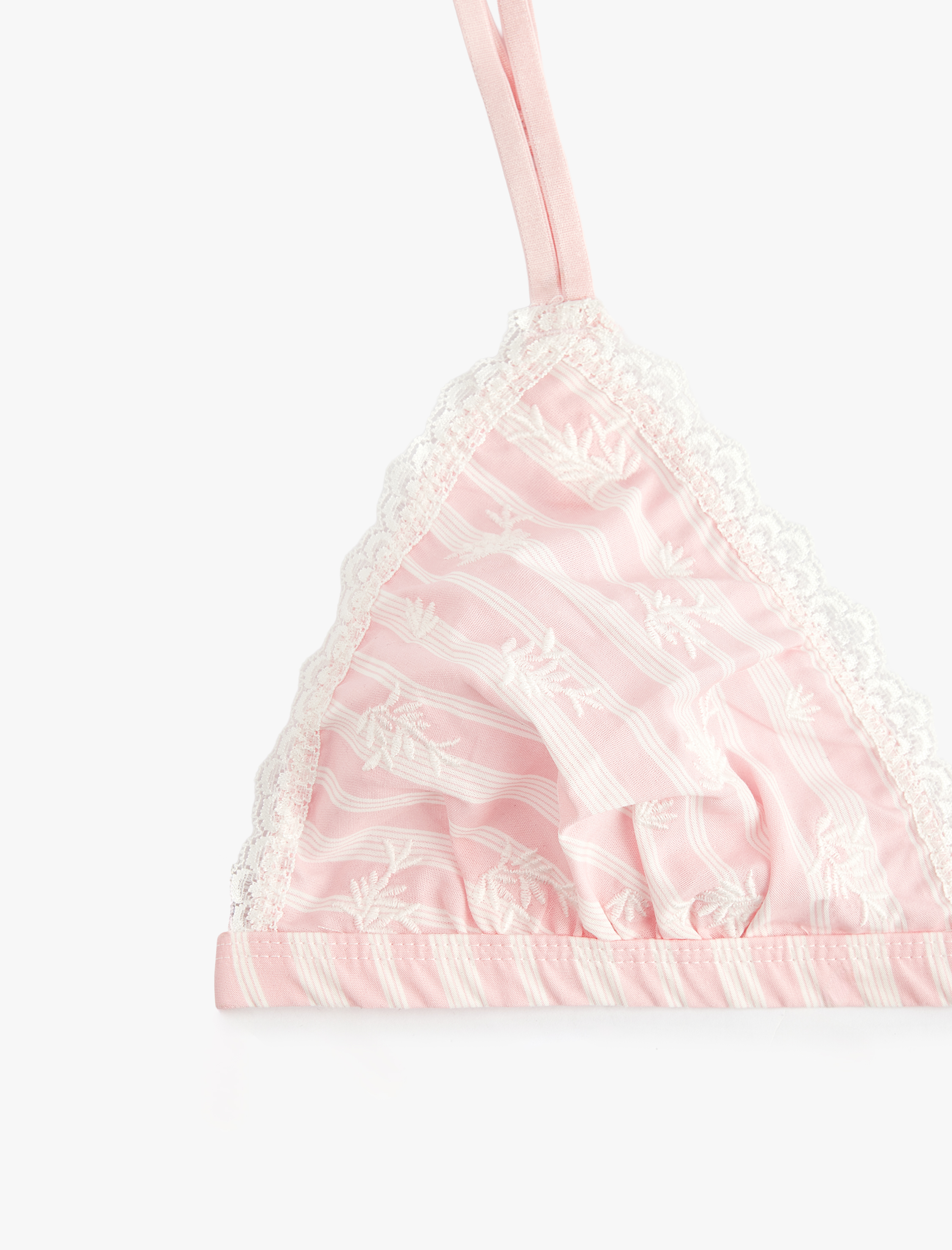   Pamuklu Balensiz Nakışlı Dolgusuz Dantel Detaylı Sütyen