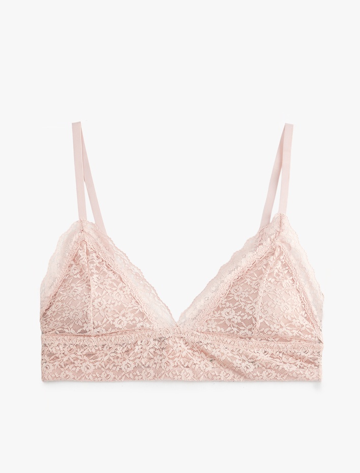  Rahat Kalıp Dolgusuz Balensiz Dantelli Sütyen