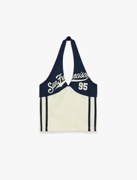 Slim Fit Baskılı Kolsuz Halter Yaka Atlet