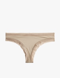 Rahat Kalıp Dantel Detaylı String Külot