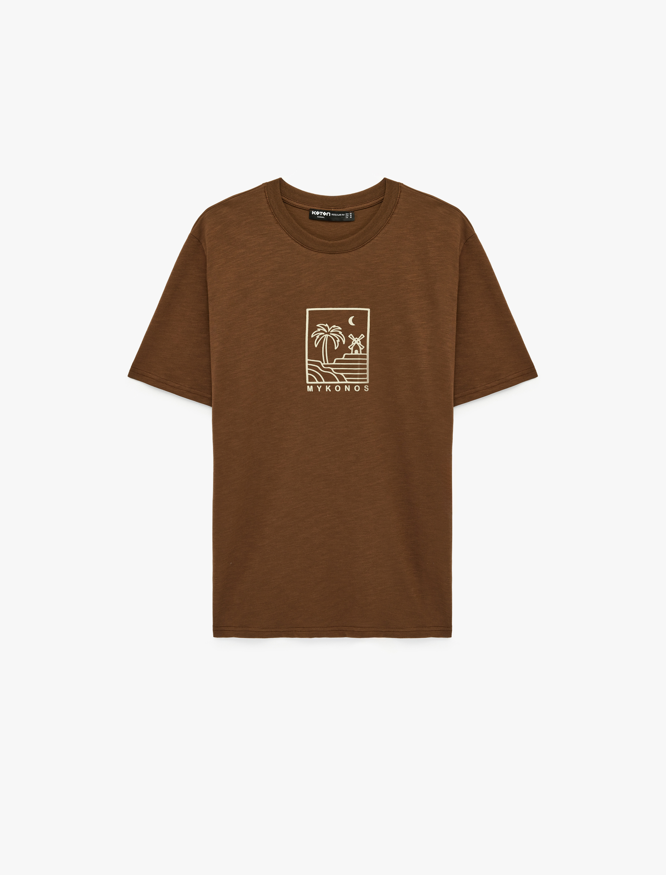   Pamuklu Regular Fit Kısa Kollu Bisiklet Yaka Baskılı Tişört