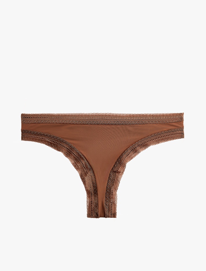  Rahat Kalıp Dantel Detaylı String Külot