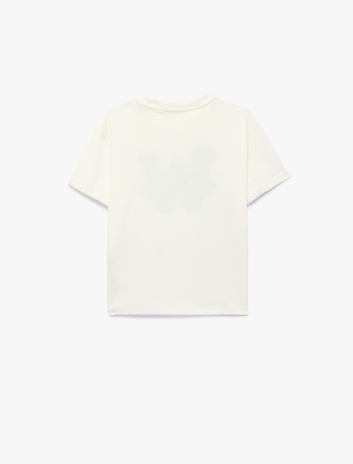 Erkek Çocuk Pamuklu Kısa Kollu Bisiklet Yaka Baskılı Tişört