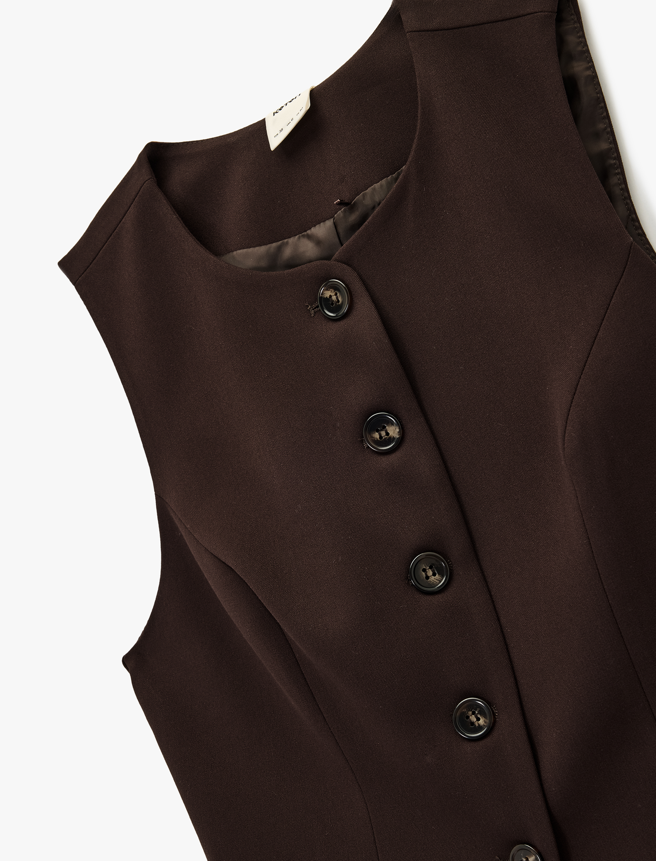   Bisiklet Yaka Düğmeli Slim Fit Blazer Yelek