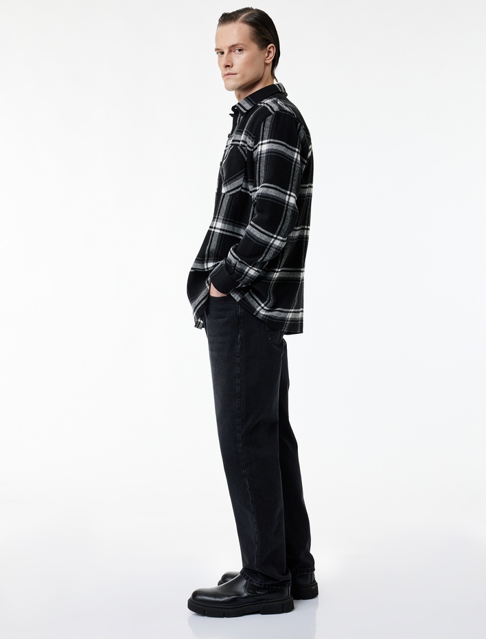  Pamuklu Normal Bel Vintage Straight Fit Jean Pantolon