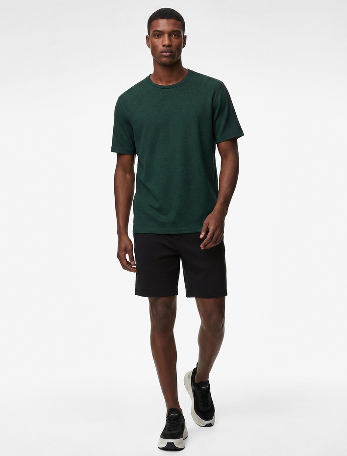  Kısa Kollu Regular Fit Bisiklet Yaka Basic Spor Tişört