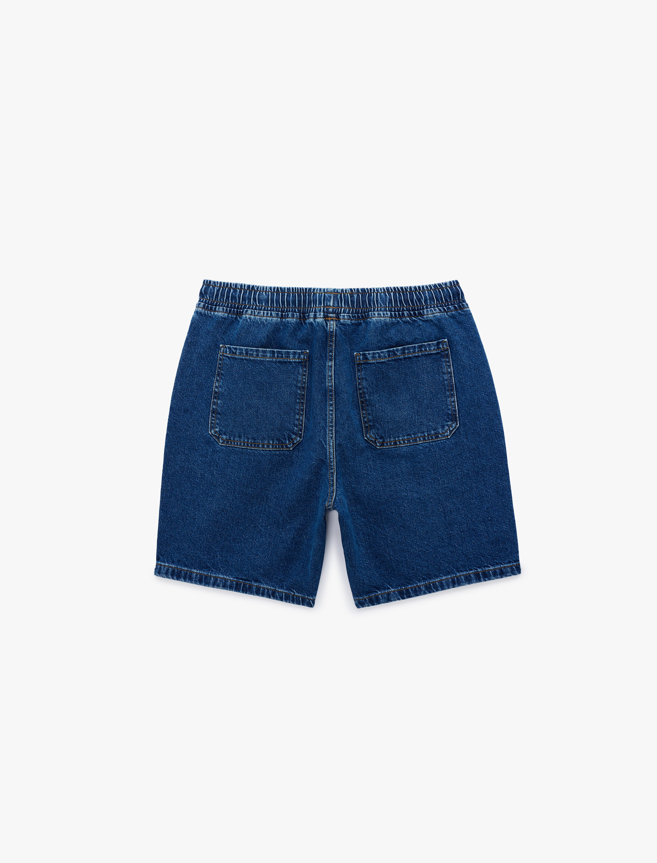   Rahat Kalıp Cepli Pamuklu Bermuda Beli Bağcıklı Baggy Jean Şort