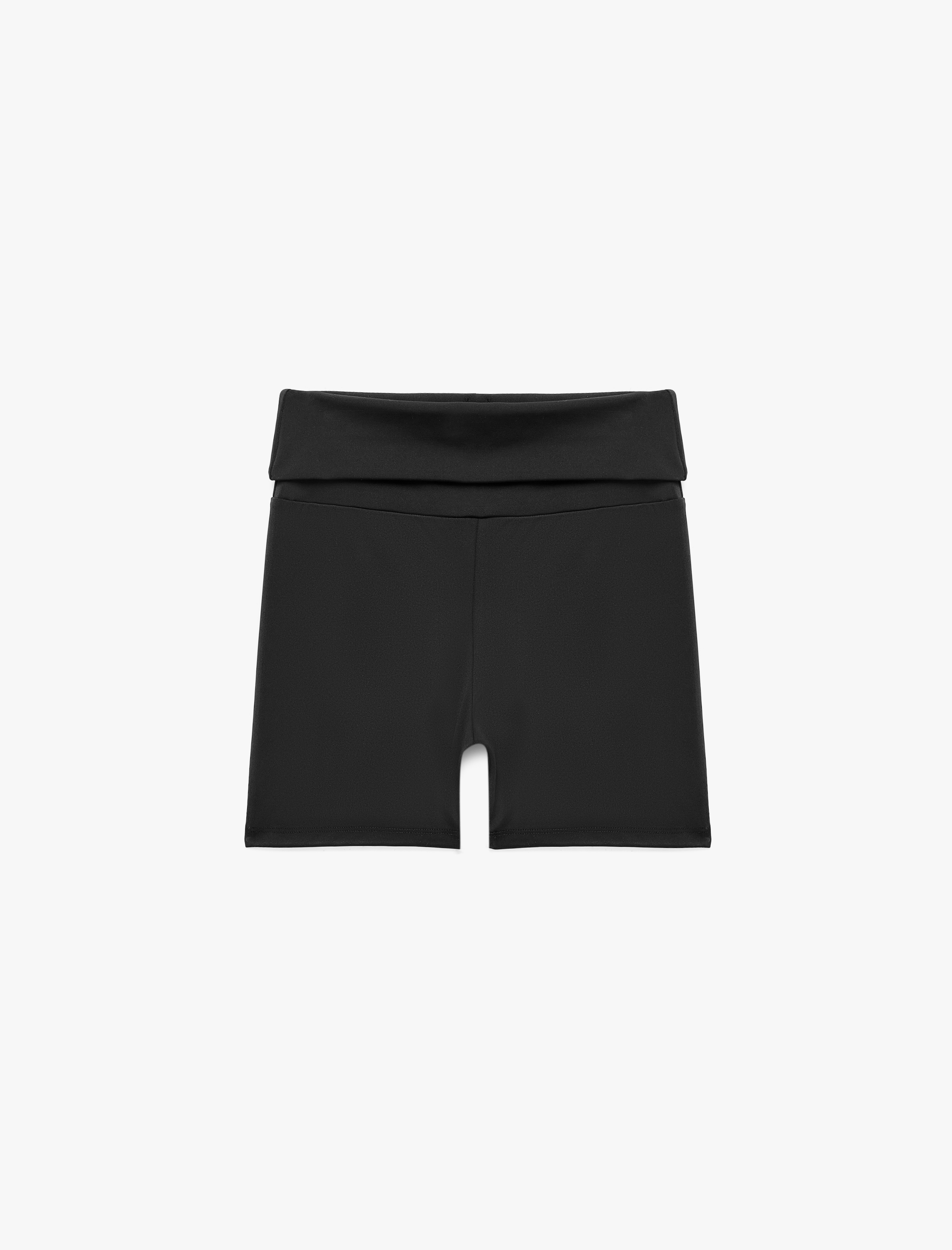  Kız Çocuk Yüksek Bel Beli Lastikli Basic Kısa Tayt