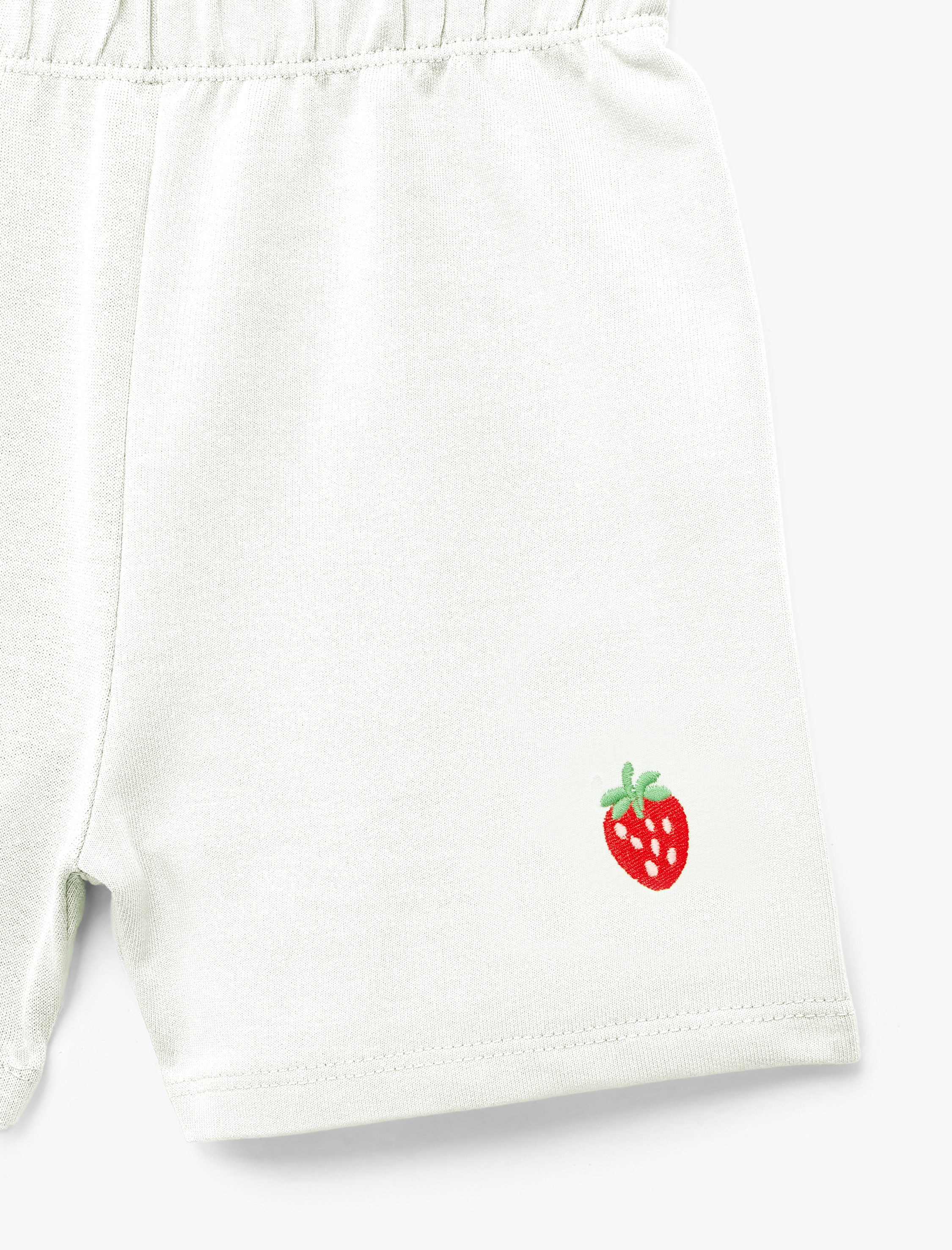  Kız Bebek Çilek Baskı Detaylı Beli Bağlamalı Pamuklu Şort