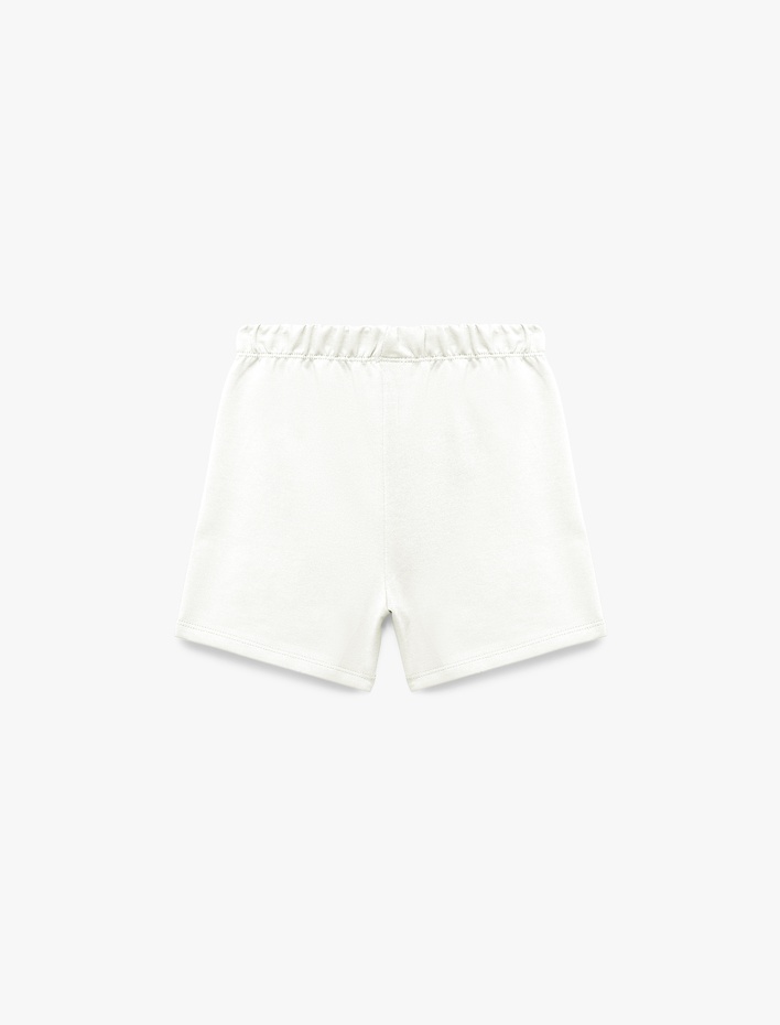 Kız Bebek Çilek Baskı Detaylı Beli Bağlamalı Pamuklu Şort