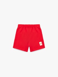 Kiraz Baskı Detaylı Beli Bağlamalı Pamuklu Şort