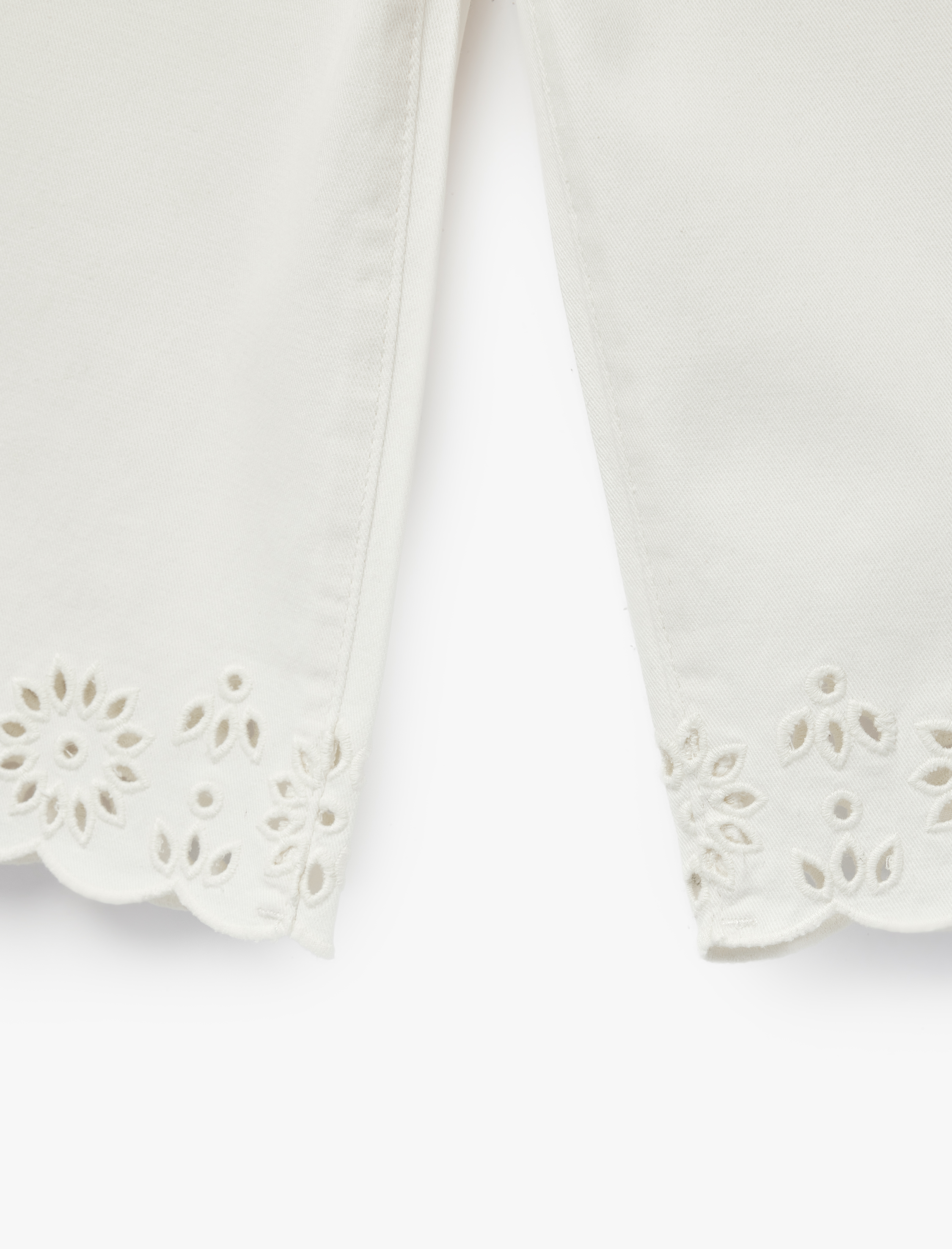  Kız Bebek Pamuklu Cepli Dantel Detaylı Geniş Paça Pantolon