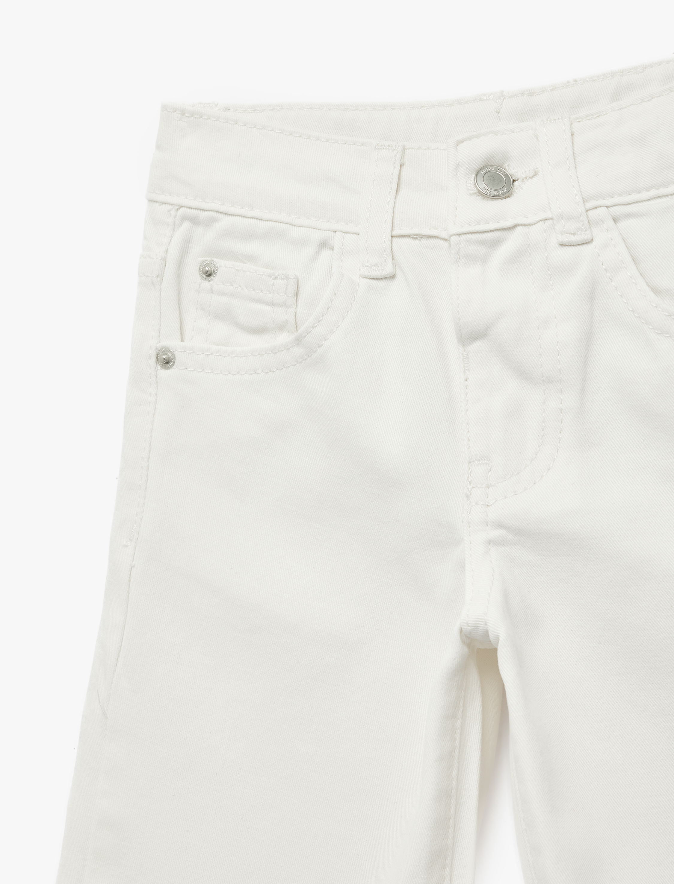  Kız Bebek Pamuklu Cepli Dantel Detaylı Geniş Paça Pantolon