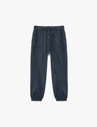 Cep Detaylı Beli Bağcıklı Jogger Pantolon