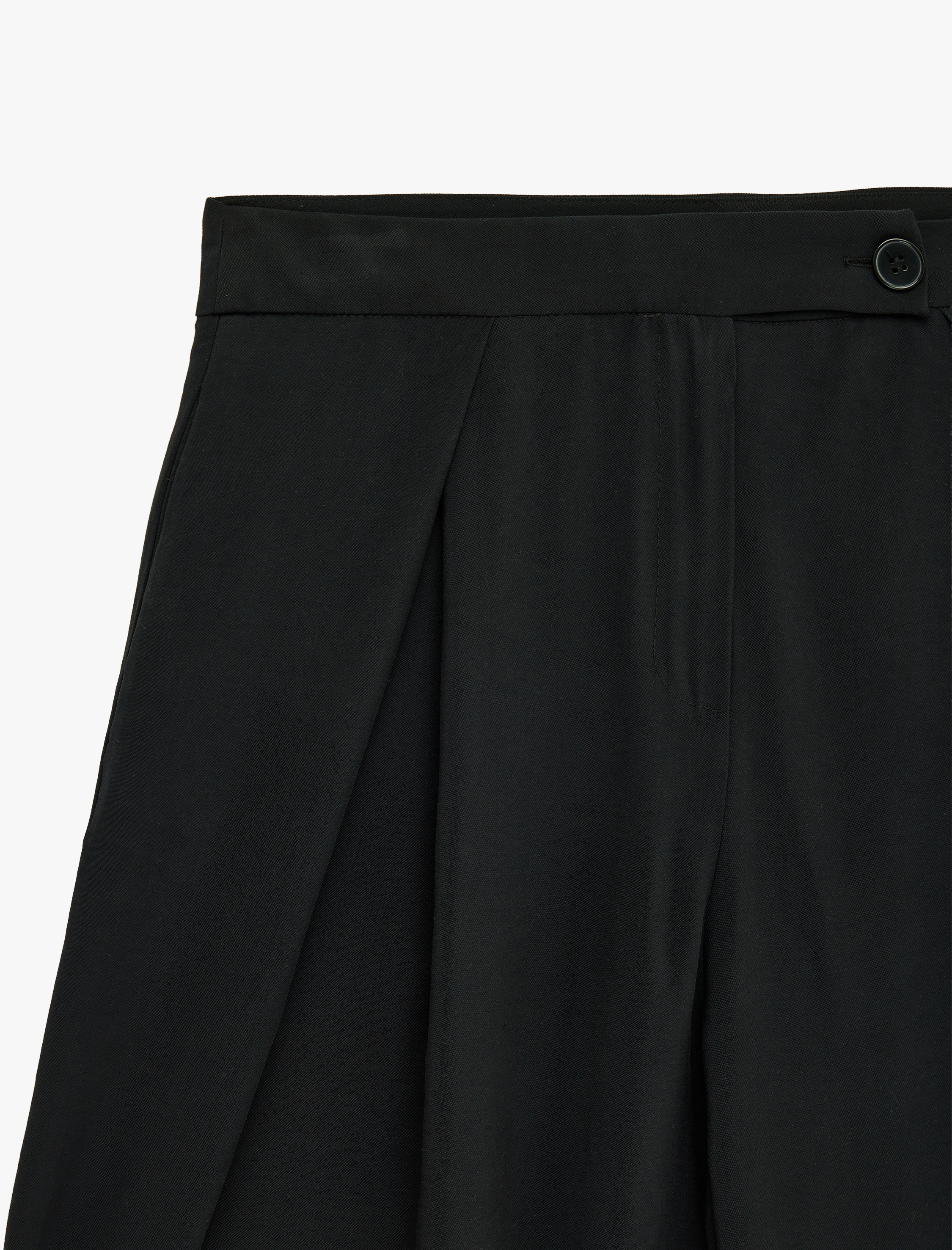   Normal Bel Modal Geniş Paça Pileli Pantolon