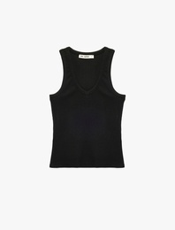 Kaşkorse Modal Karışımlı V Yaka Kolsuz Slim Fit Atlet