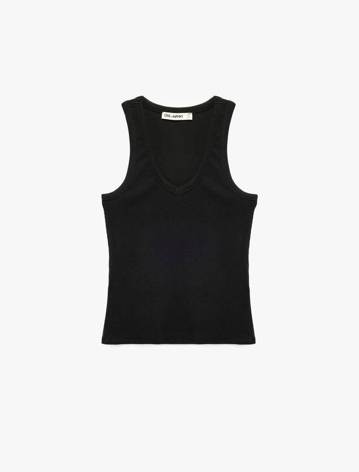  Kaşkorse Modal Karışımlı V Yaka Kolsuz Slim Fit Atlet