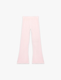 Bürümcük Kumaş Beli Lastikli İspanyol Paça Pantolon