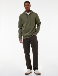 Şardonlu Uzun Kollu Basic Kapşonlu Sweatshirt