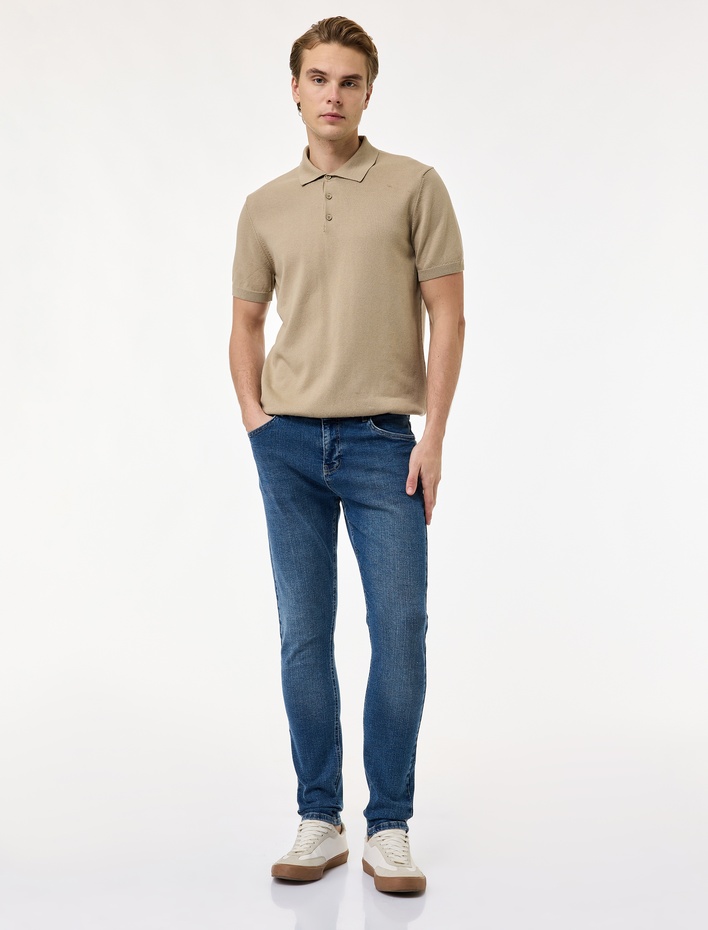  Normal Bel Cepli Dar Paça Demim Pantolon - Super Skinny Fit Justin Jeans